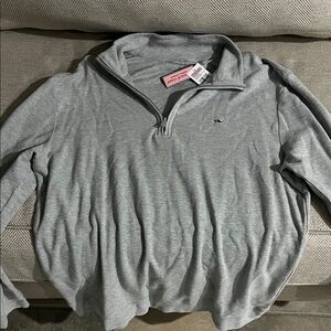 Vineyard Vines Men's Light Gray Zip-Up Sweater